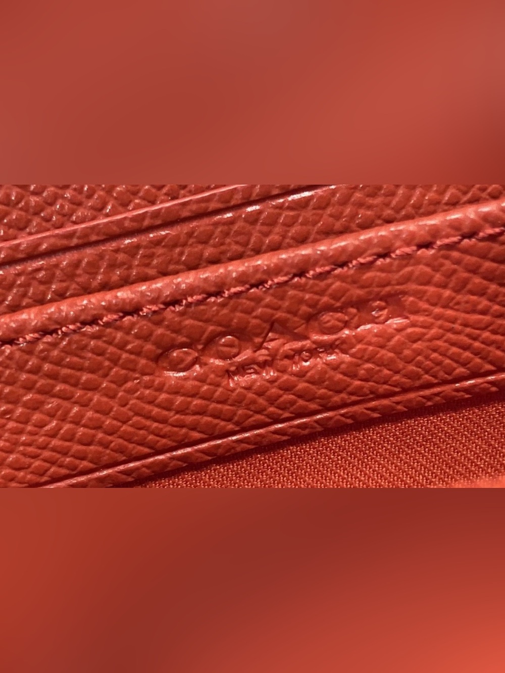 Coach Red Leather Floral Zip Around Clutch Wallet - Picture 3 of 5